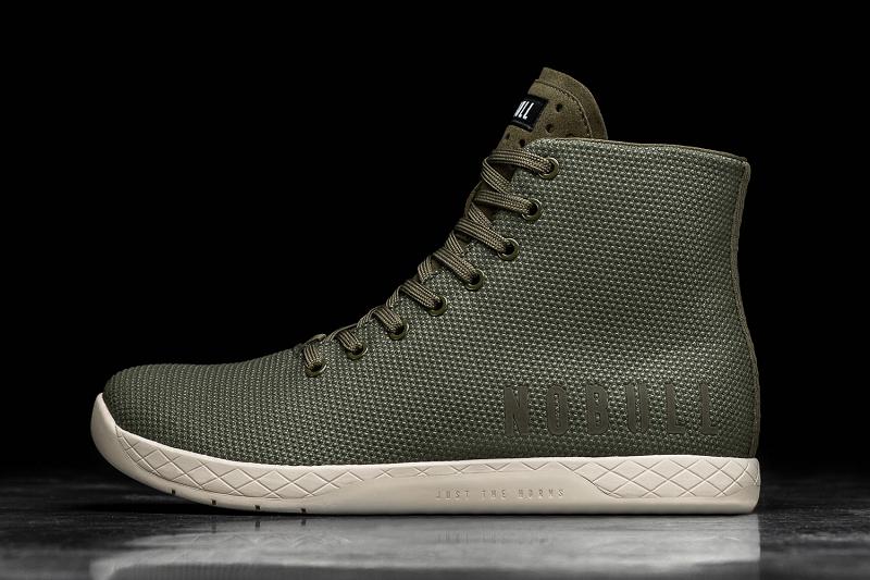 Nobull High-Top Army Ivory Men's Trainers White | USA N1377W